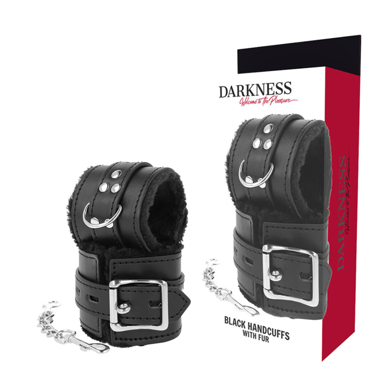 DARKNESS - BLACK LINED BDSM HANDCUFFS 1 