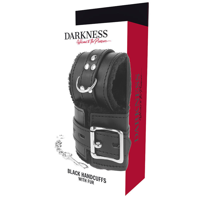 DARKNESS - BLACK LINED BDSM HANDCUFFS 4 