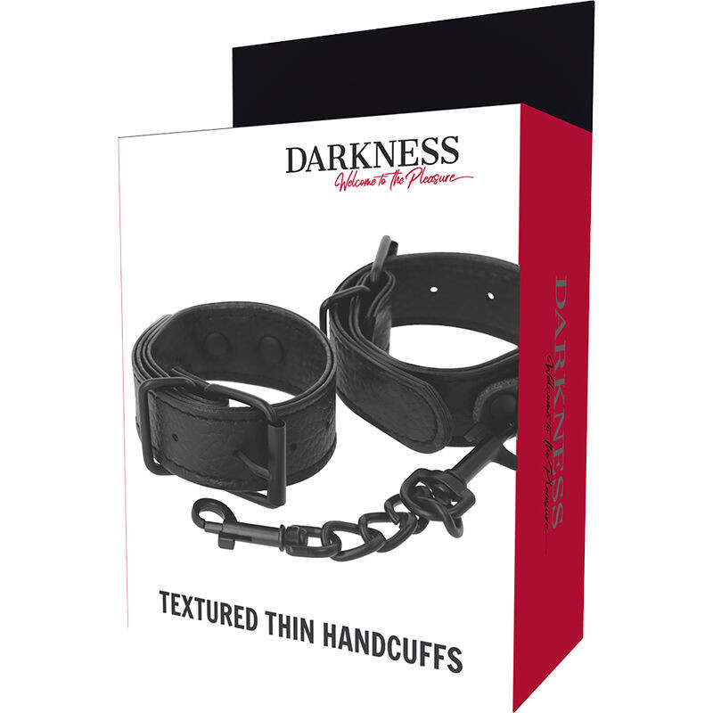 DARKNESS - WIDE THIN TEXTURED HANDCUFFS 4 