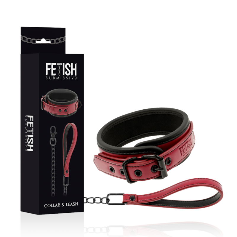 FETISH SUBMISSIVE DARK ROOM - COLLANA A CATENA CON FODERA IN NEOPRENE 1 