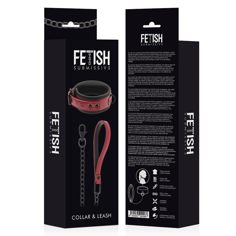 FETISH SUBMISSIVE DARK ROOM - COLLANA A CATENA CON FODERA IN NEOPRENE 8 