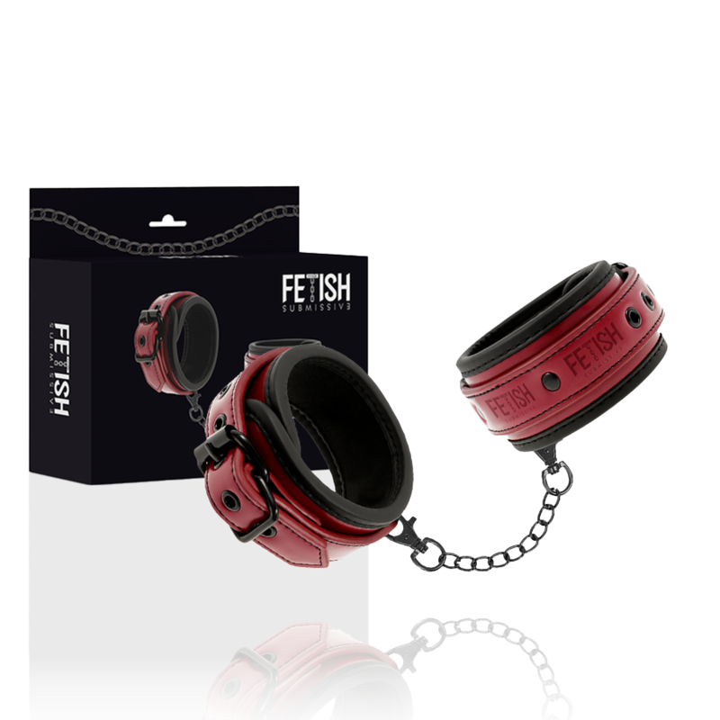 FETISH SUBMISSIVE DARK ROOM - MANETTE VEGAN IN PELLE CON FODERA IN NEOPRENE 1 