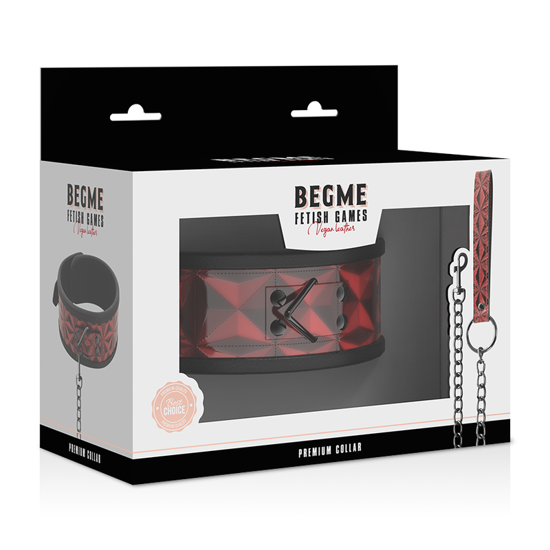 BEGME - RED EDITION PREMIUM VEGAN LEATHER COLLAR WITH NEOPRENE LINING 6 