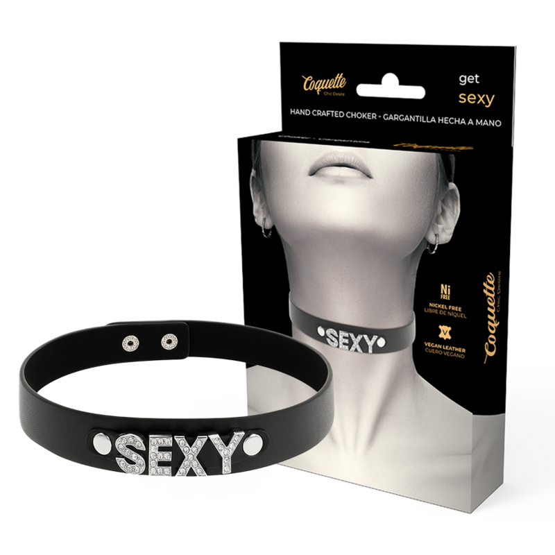 COQUETTE CHIC DESIRE - SEXY VEGAN LEATHER CHOKER 1 