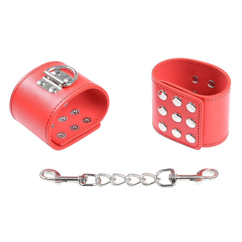 OHMAMA FETISH - RED HANDCUFFS WITH SNAP CLOSURE 1 