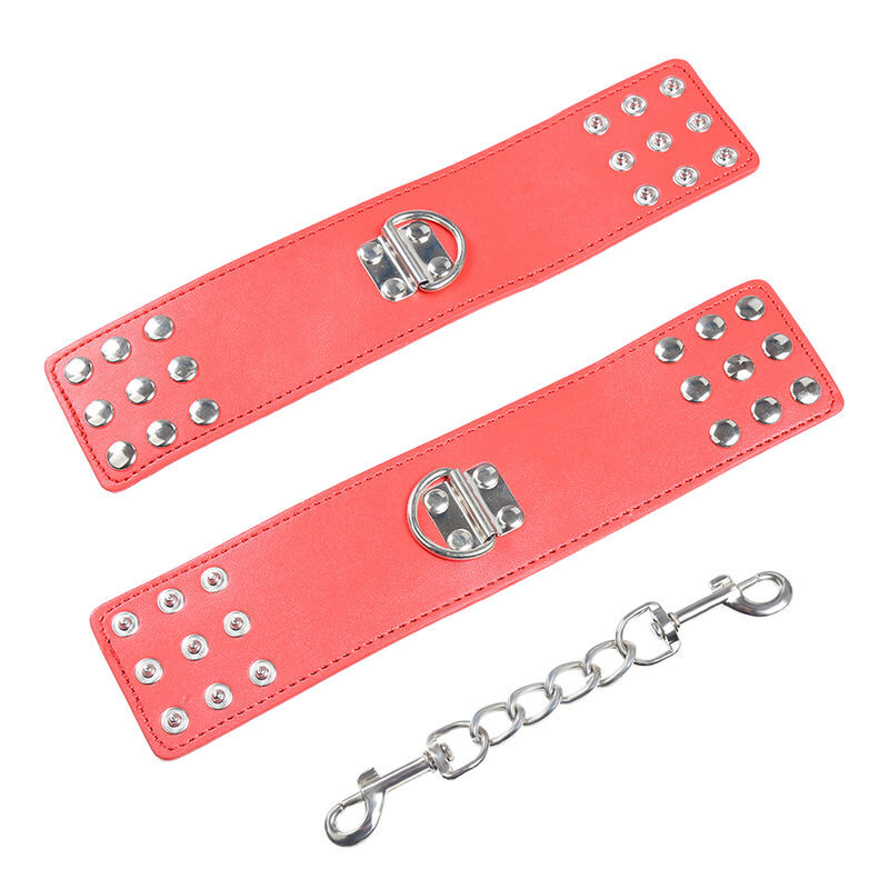 OHMAMA FETISH - RED HANDCUFFS WITH SNAP CLOSURE 3 