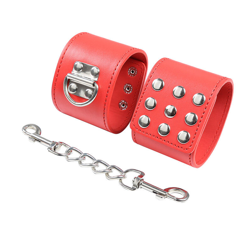 OHMAMA FETISH - RED HANDCUFFS WITH SNAP CLOSURE 5 