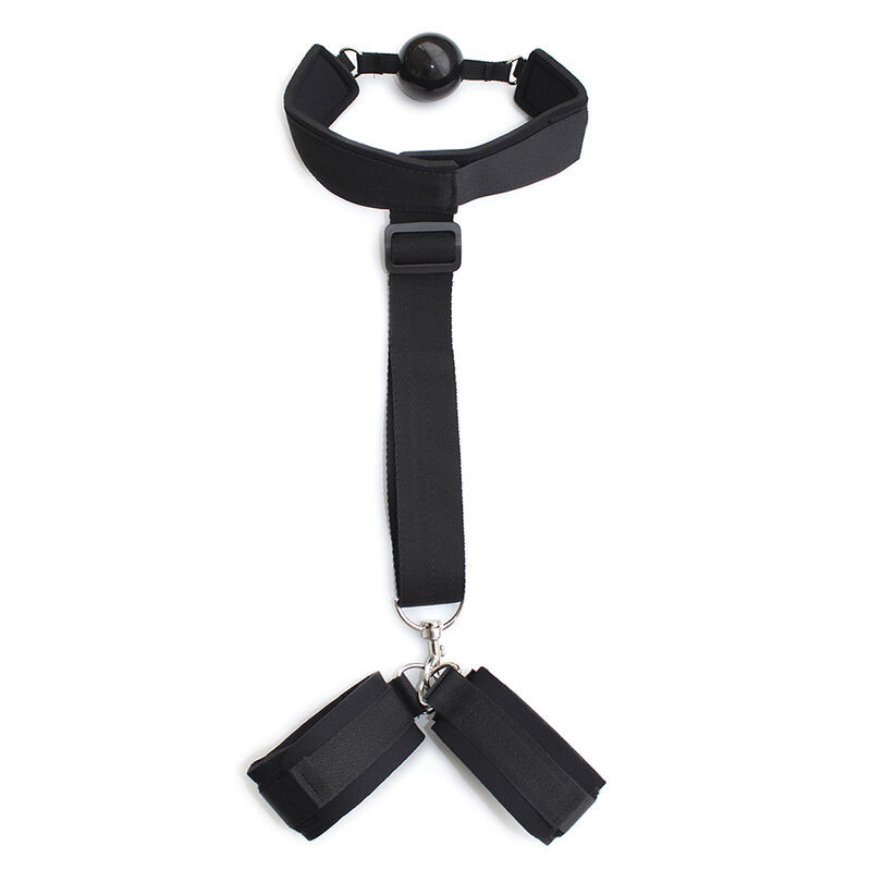 OHMAMA FETISH - FETISH NEOPRENE GAG WITH HAND CUFFS 1 