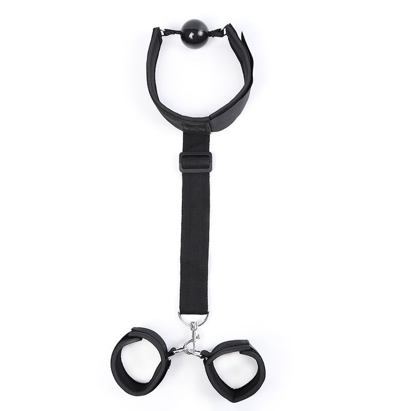 OHMAMA FETISH - FETISH NEOPRENE GAG WITH HAND CUFFS 6 