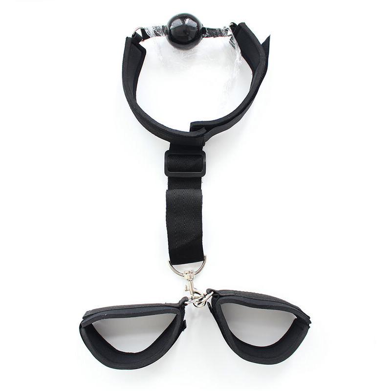 OHMAMA FETISH - FETISH NEOPRENE GAG WITH HAND CUFFS 7 