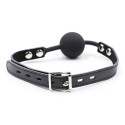 OHMAMA FETISH - SILICONE BALL GAG WITH LEATHER BELT (PADLOCK INCLUDED) 3 