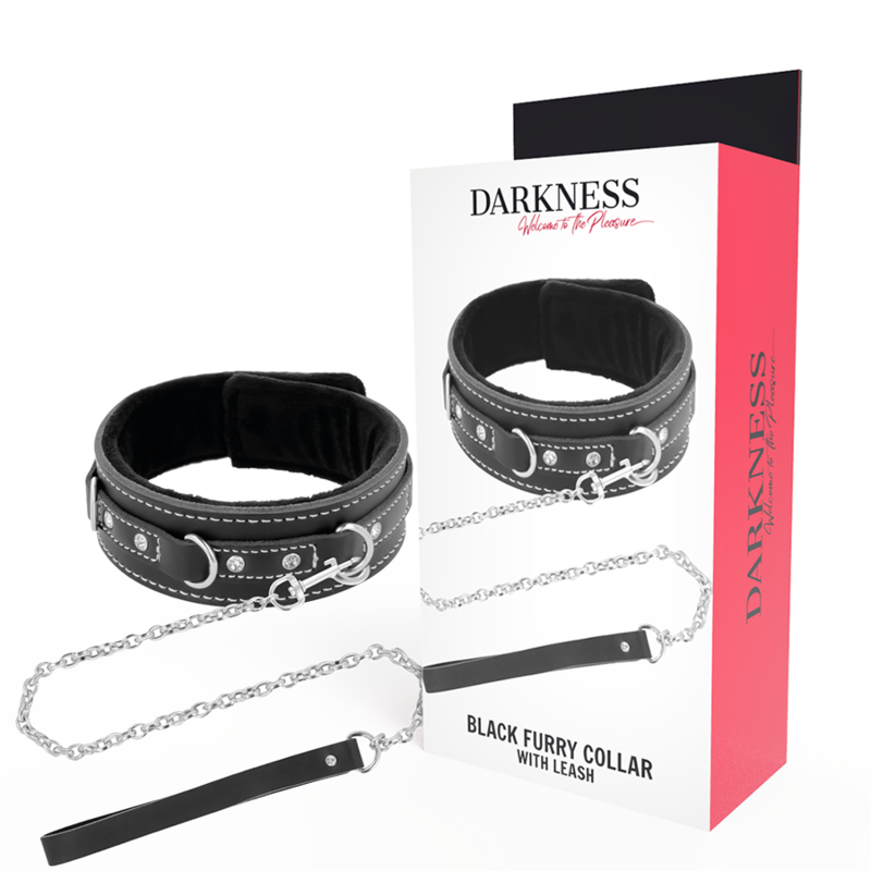 DARKNESS - HIGH QUALITY LEATHER NECKLACE WITH LEASH 1 