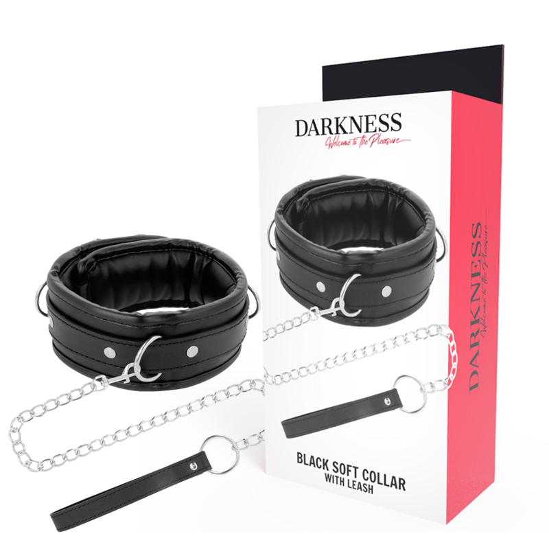 DARKNESS - WEICHE LEDER-HALSKETTE MIT KETTE 1 