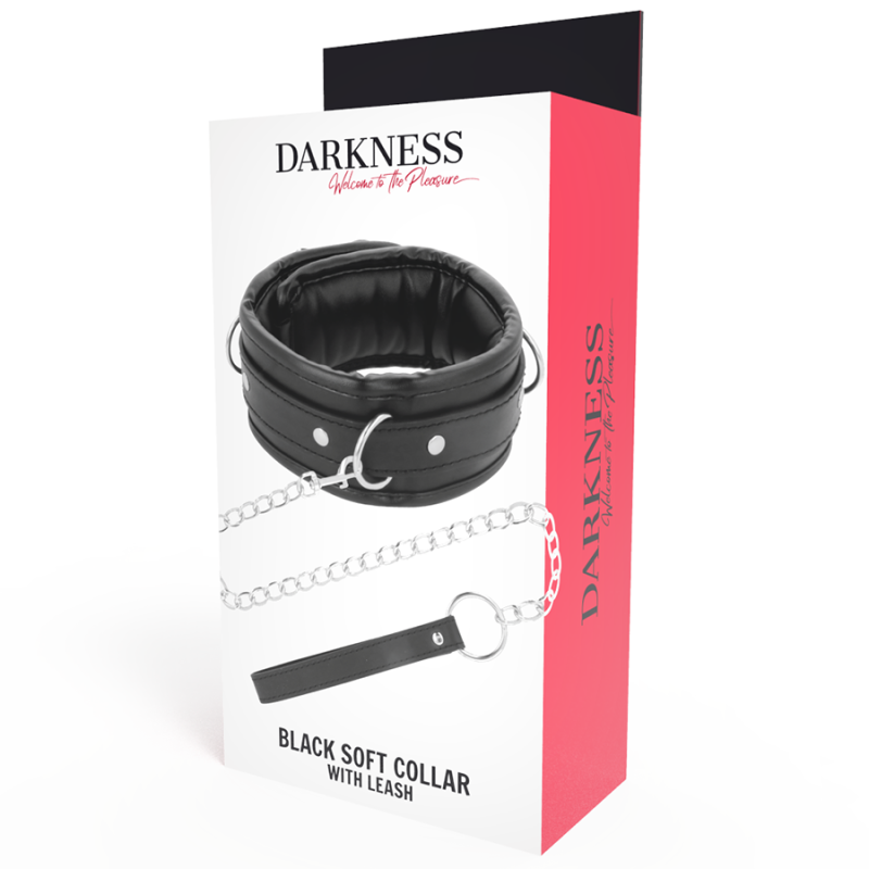 DARKNESS - WEICHE LEDER-HALSKETTE MIT KETTE 4 