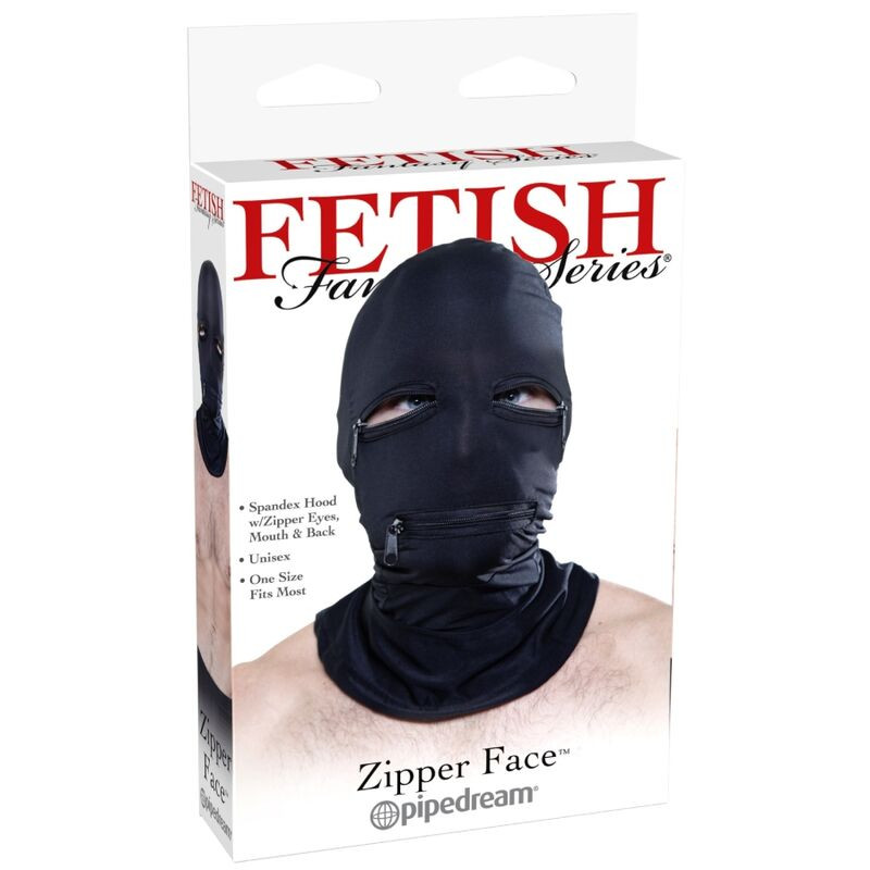 FETISH FANTASY SERIES - HOOD WITH ZIPPERS BLACK 1 