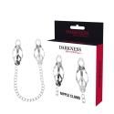 DARKNESS - METAL NIPPLE CLAMP WITH CHAIN 1 