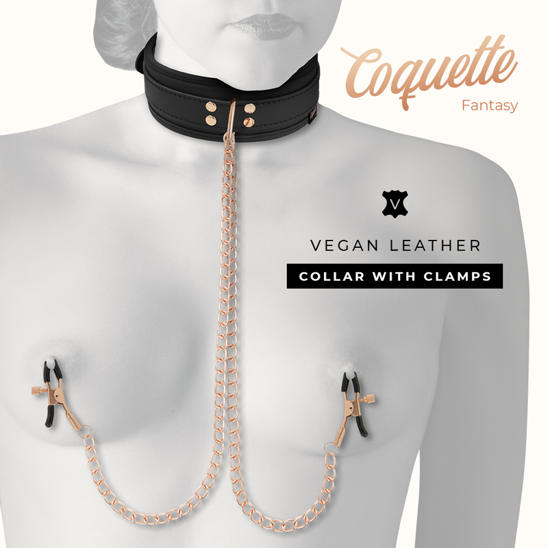 COQUETTE CHIC DESIRE - FANTASY NIPPLE CLAMP NECKLACE WITH NEOPRENE LINING 7 