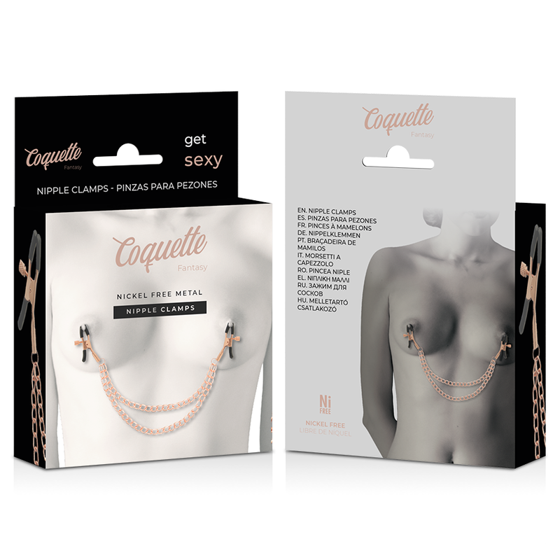 COQUETTE CHIC DESIRE - CLIPS PER CAPEZZOLI IN METALLO FANTASIA CON CATENA 5 