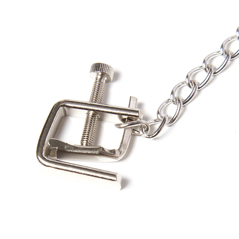 OHMAMA FETISH - METAL SCREW CLAMPS WITH CHAIN 1 