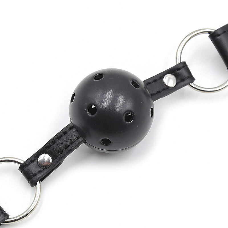 OHMAMA FETISH - BALL GAG CON VENTOLE E MORSETTI PER CAPEZZOLI 2 