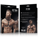 FETISH SUBMISSIVE ATTITUDE - HARNAIS POITRINE EN CUIR ÉCOLOGIQUE AVEC DOUBLE SUPPORT ET CLOUS POUR HOMMES 3 