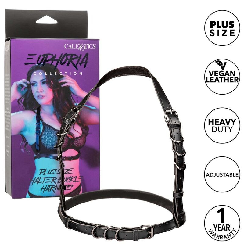 CALEXOTICS - EUPHORIA PLUS SIZE HALTER BUCKLE HARNESS SCHWARZ 1 