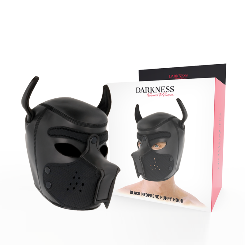 DARKNESS - NEOPRENE DOG MASK WITH REMOVABLE MUZZLE M 1 