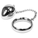 METAL HARD - COCK RING 40MM + CHAIN WITH METAL BALL 1 