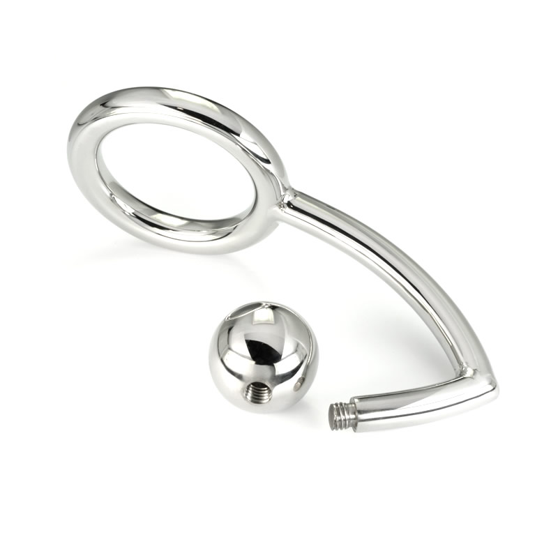 METAL HARD - COCK RING RING WITH ANAL INTRUDER HOOK 45MM 1 