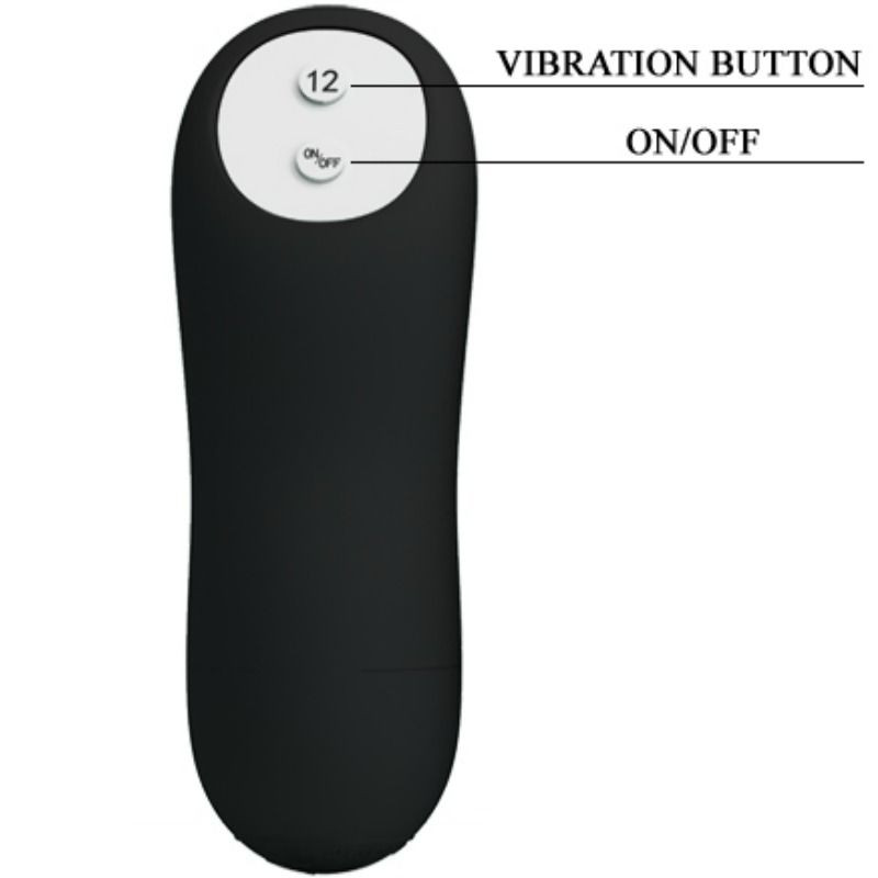 PRETTY LOVE - ANALPLUG AUS SILIKON EXTRA STIMULATION UND 12 VIBRATIONSMODI SCHWARZ 5 