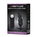 PRETTY LOVE - PLUG ANAL SILICONE EXTRA STIMULATION ET 12 MODES DE VIBRATION NOIR 7 