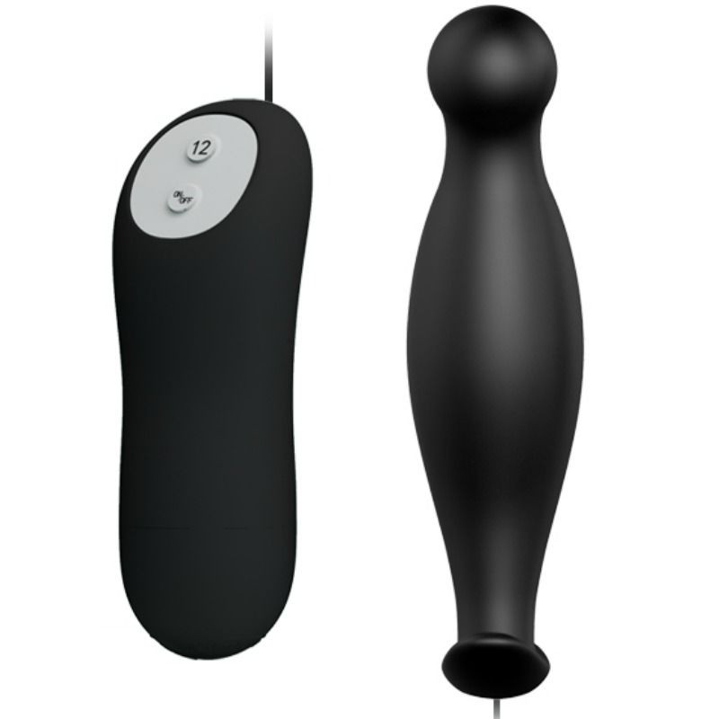 PRETTY LOVE - SILICONE ANAL PLUG 12 VIBRATION MODES BLACK 1 