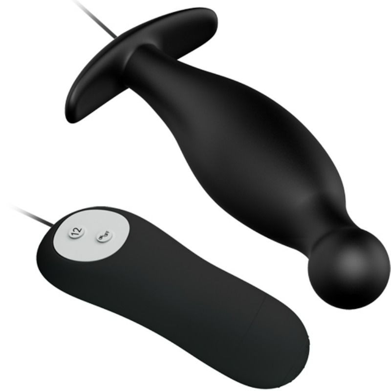 PRETTY LOVE - PLUG ANAL EN SILICONE 12 MODES DE VIBRATION NOIR 2 