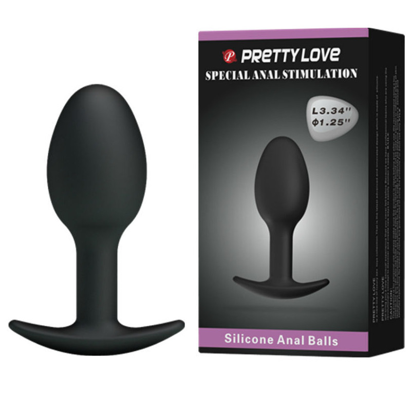 PRETTY LOVE - SILICONE ANAL PLUG 6.5 CM BLACK 1 