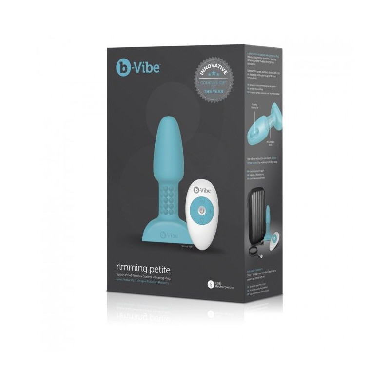 B-VIBE - RIMMING TÉLÉCOMMANDE PLUG ANAL PETITE TEAL 3 