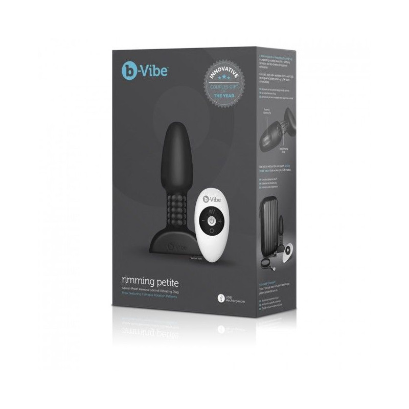 B-VIBE - RIMMING TELECOMANDO PLUG ANALE PETITE NERO 1 