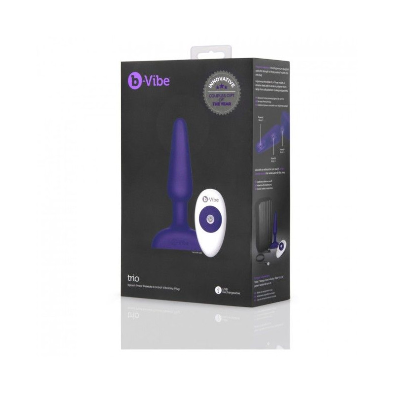 B-VIBE - TRIO PRISE TÉLÉCOMMANDE ANAL LILAS 3 