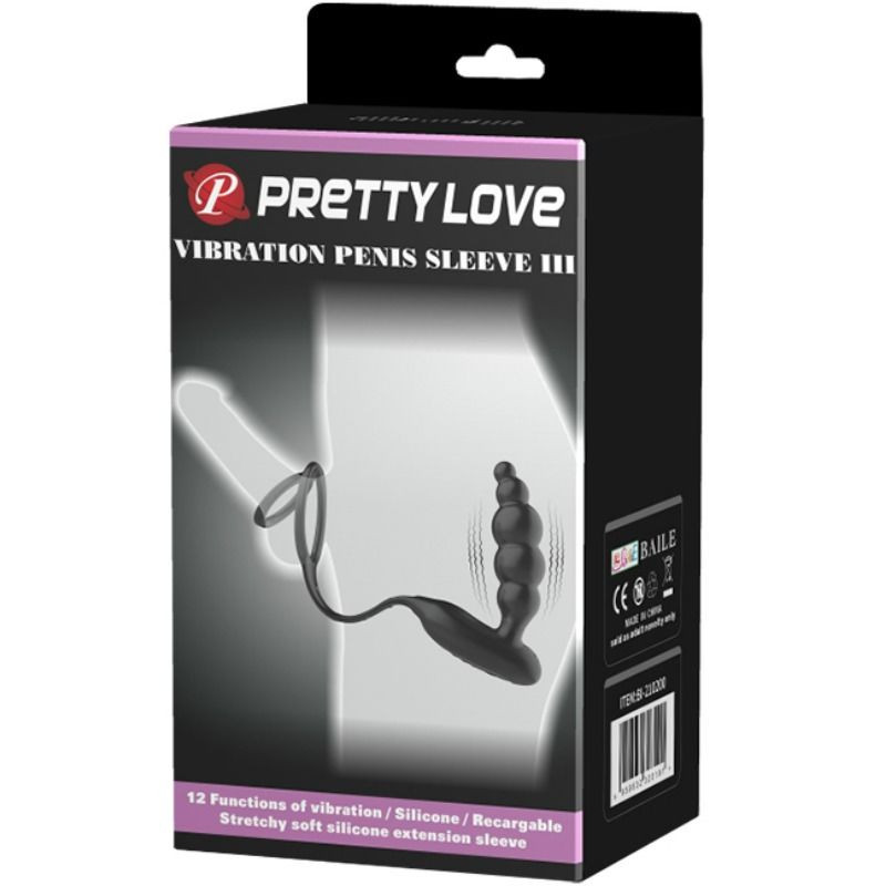 PRETTY LOVE - PENIS RINGS WITH VIBRATOR PLUG 10 