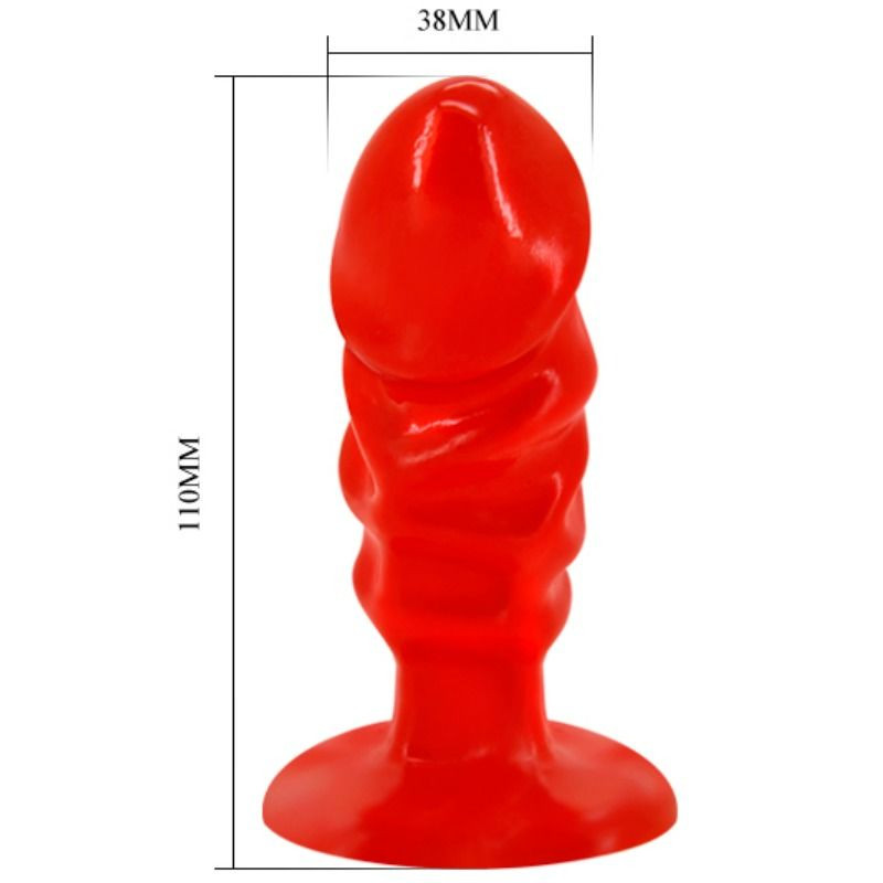 BAILE - UNISEX ANALPLUG MIT ROTEM SAUGNAPF 2 