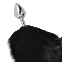 DARKNESS - SILVER ANAL PLUG 8 CM WITH BLACK TAIL 2 