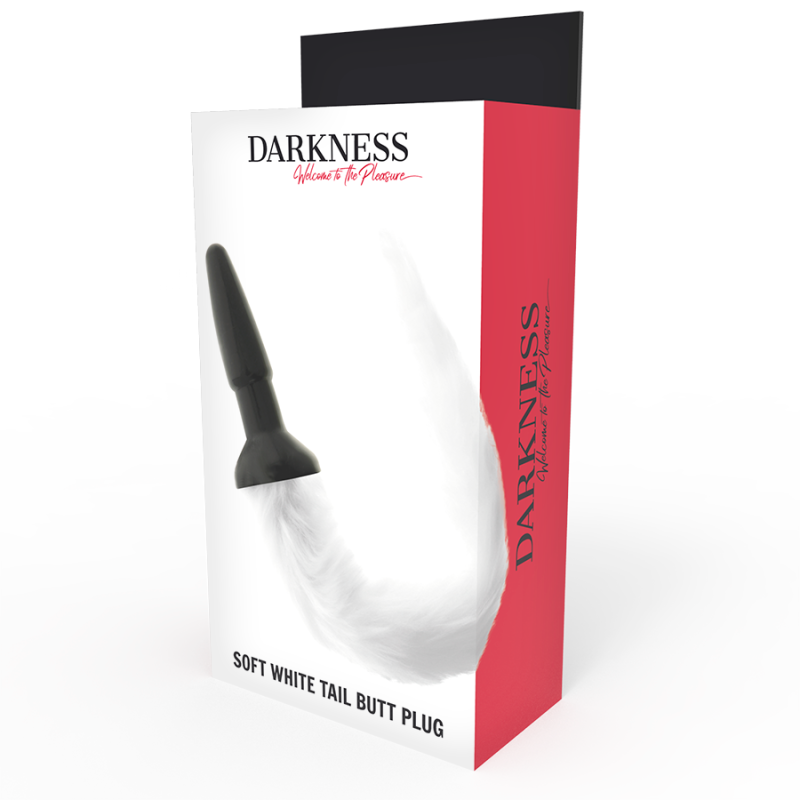 DARKNESS - PLUG ANAL EN SILICONE AVEC QUEUE BLANCHE 2 