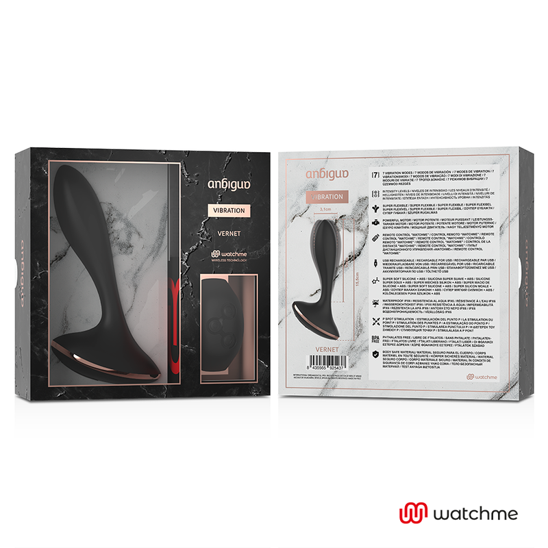 ANBIGUO - WATCHME VIBRATOR MIT FERNBEDIENUNG ANALSTECKER VERNET 3 