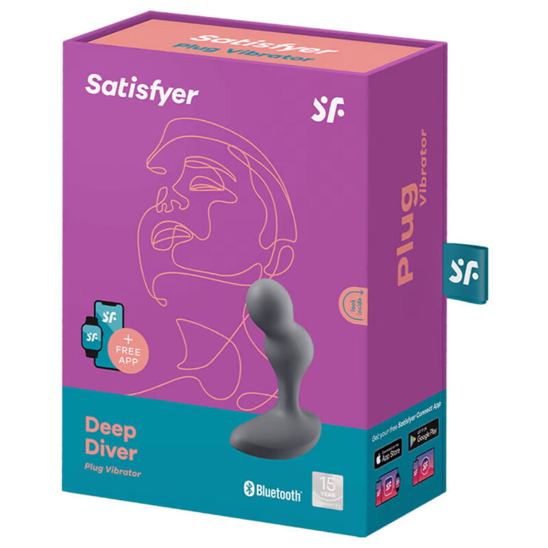 SATISFYER - APPLICATION DE PLUG VIBRANT DEEP DIVER GRIS 3 