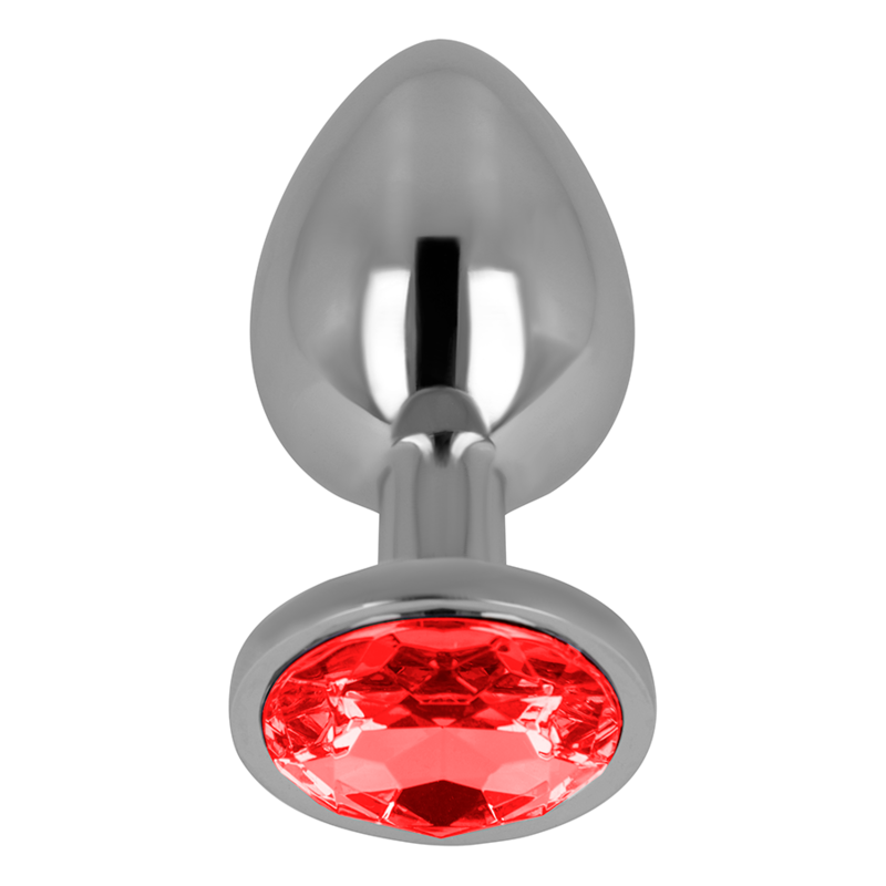 OHMAMA - PLUG ANAL AVEC CRISTAL ROUGE 7 CM 2 