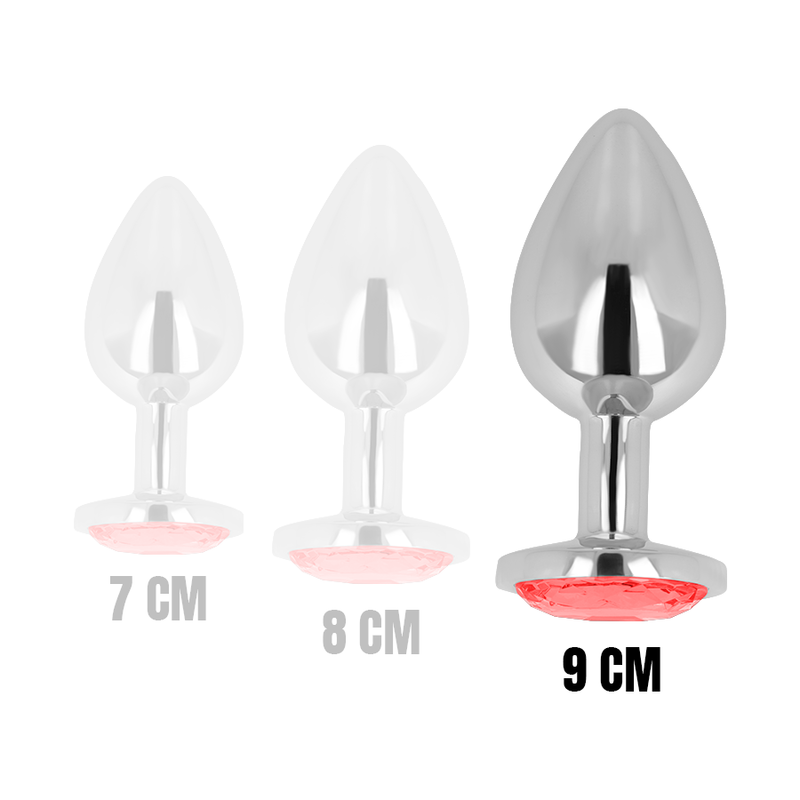 OHMAMA - PLUG ANAL AVEC CRISTAL ROUGE 9 CM 3 