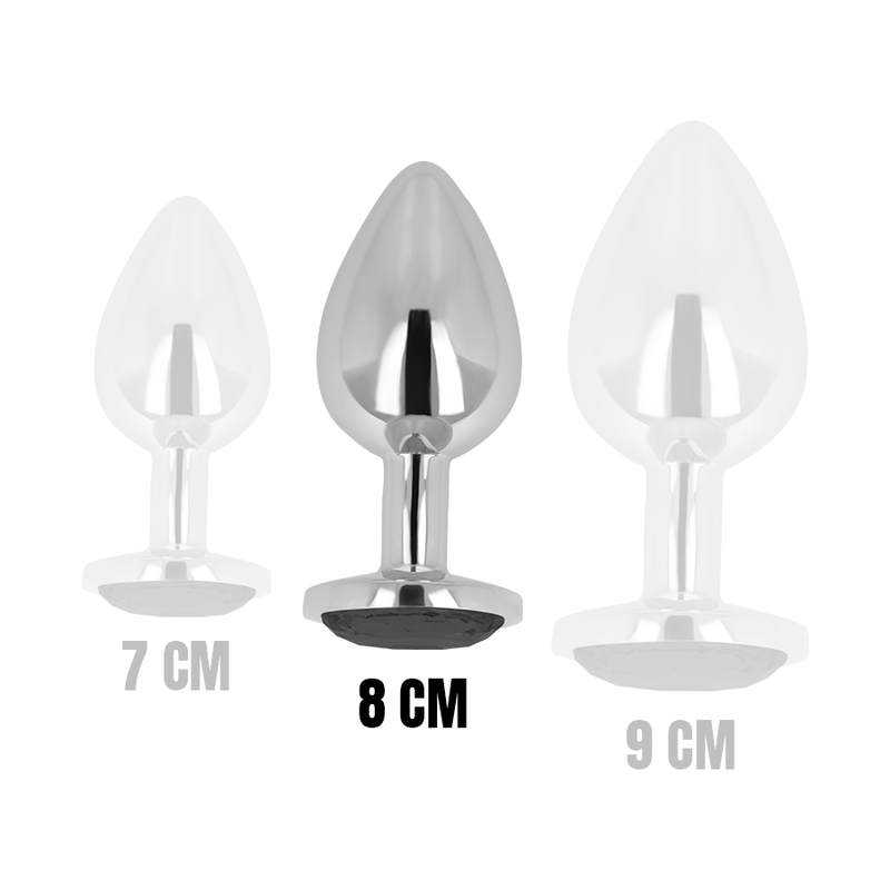 OHMAMA - PLUG ANAL AVEC CRISTAL NOIR 8 CM 3 