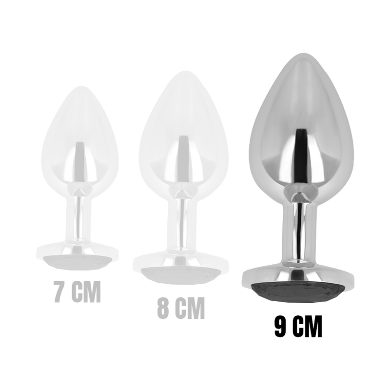 OHMAMA - ANAL PLUG WITH BLACK CRYSTAL 9 CM 3 