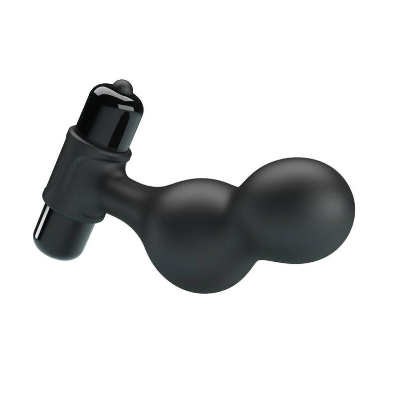 MR PLAY - BLACK SILICONE VIBRATOR ANAL PLUG 4 