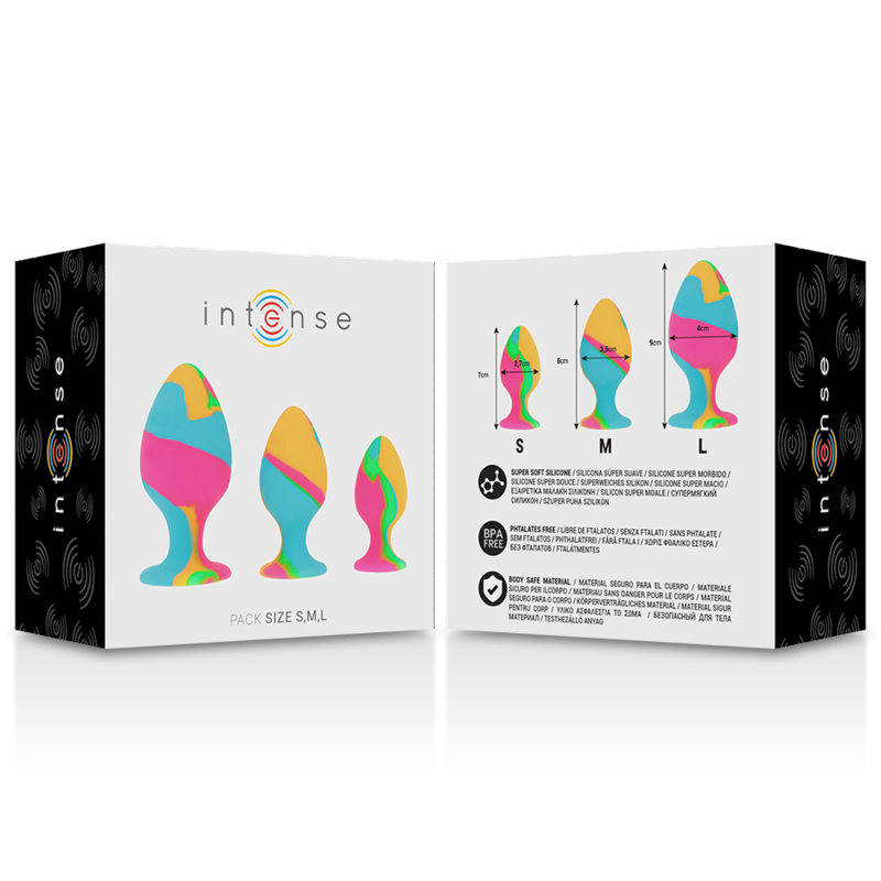 INTENSE - SET DI TAPPI IN SILICONE MULTICOLORE 7 