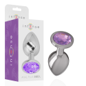 INTENSE - ALUMINUM METAL ANAL PLUG WITH VIOLET CRYSTAL SIZE S 1 